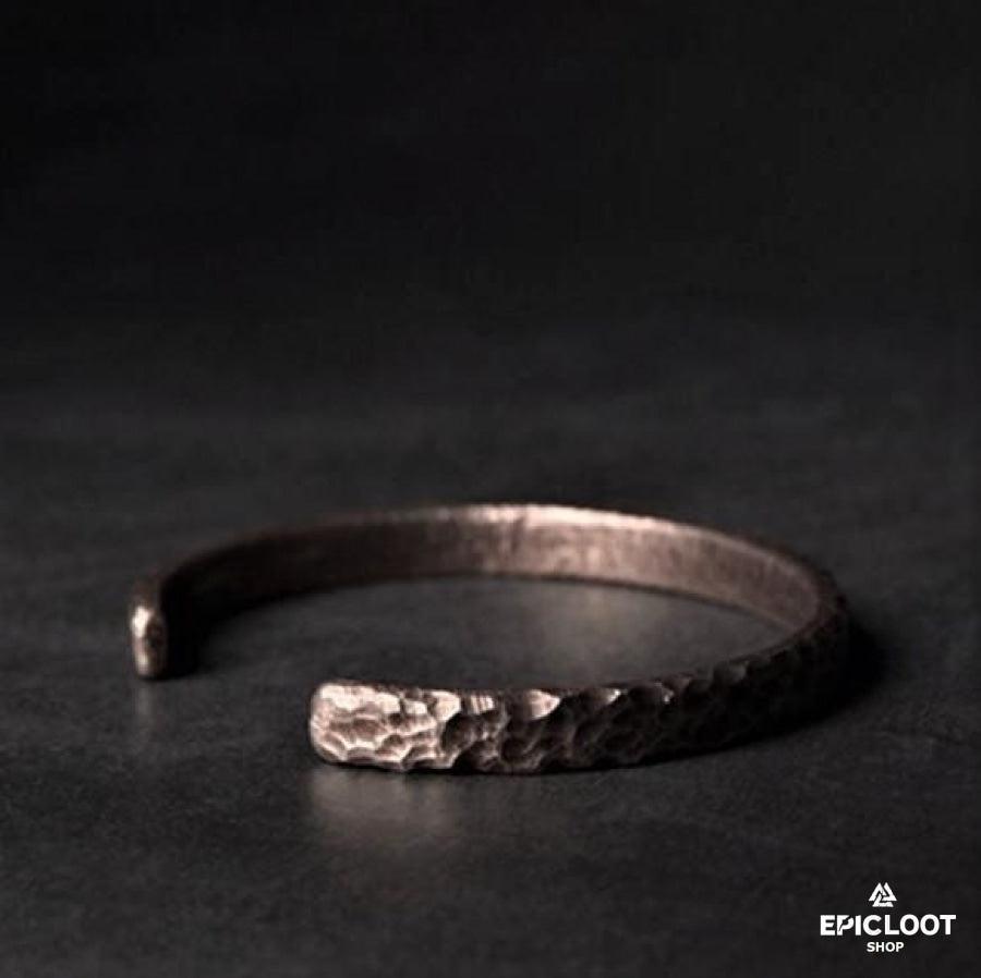 Forged Solid Copper Vintage Bracelet - Norse Women's Bracelet - Close-up | Epic Loot Shop