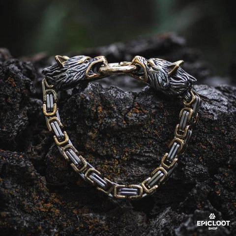 Geri and Freki Wolves Bracelet