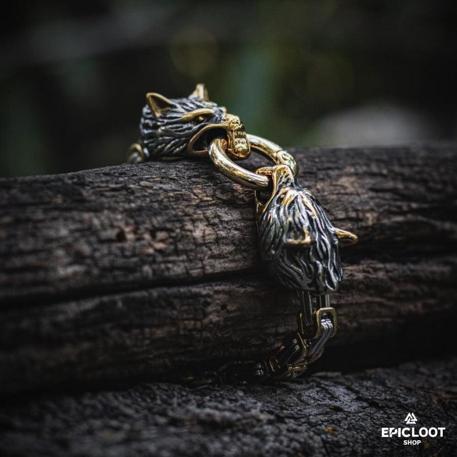 Geri and Freki Wolves Bracelet