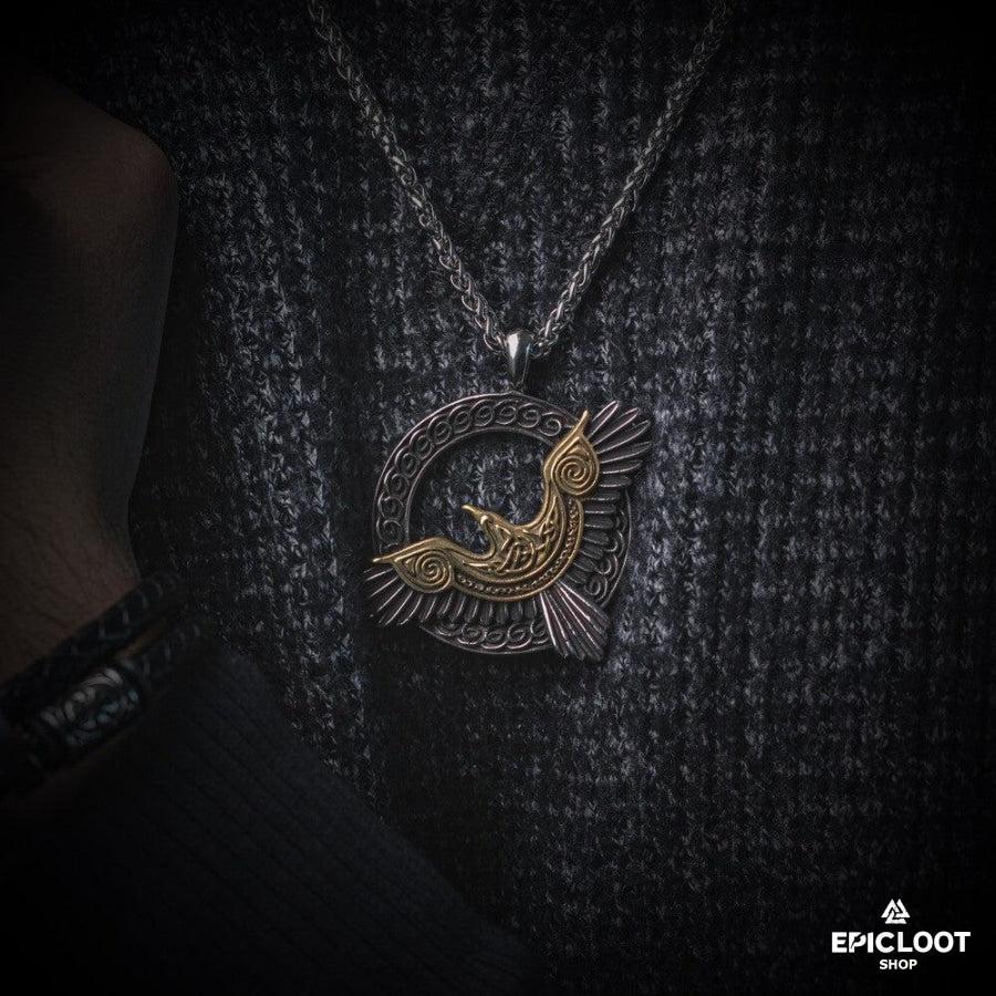 Guarding Raven Pendant Necklace