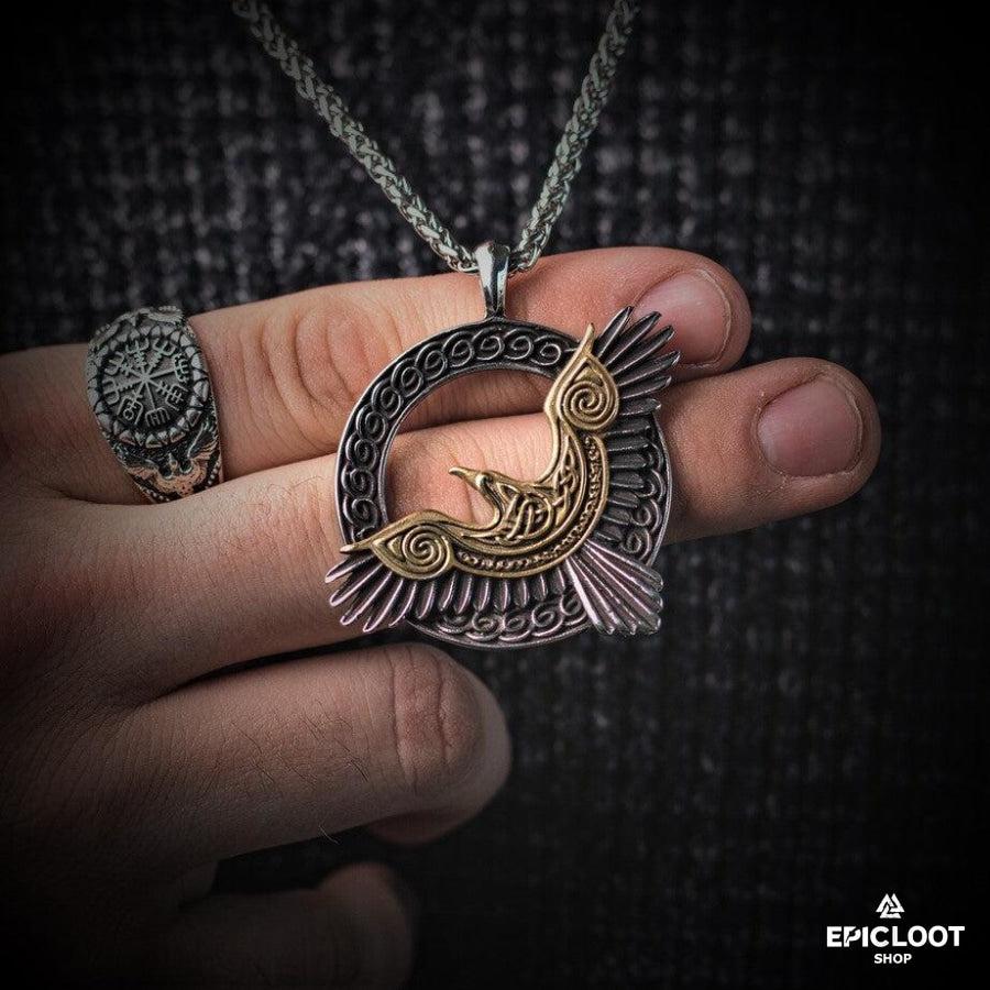 Guarding Raven Pendant Necklace
