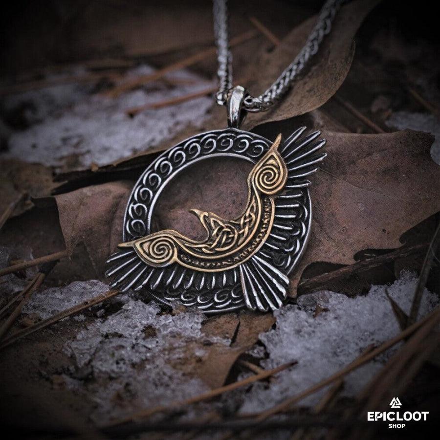 Guarding Raven Pendant Necklace