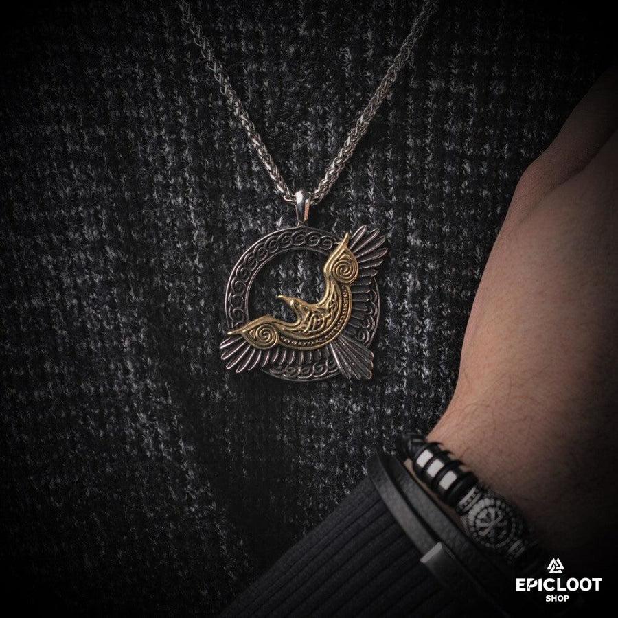 Guarding Raven Pendant Necklace