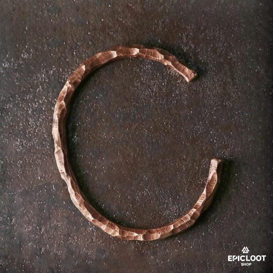 Hand-Forged Vintage Design Copper Bracelet - Norse Women's Bracelet - Detailed View | Epic Loot Shop