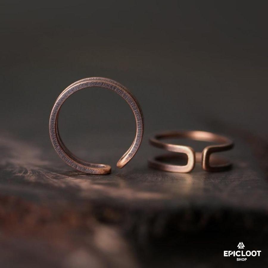 Handmade Solid Copper Vintage Style Ring - Norse Women's Ring - Alternative Angle | Epic Loot Shop