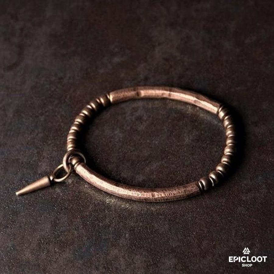 Handmade Vintage Cooper Bracelet - Norse Women's Bracelet - Close-up | Epic Loot Shop