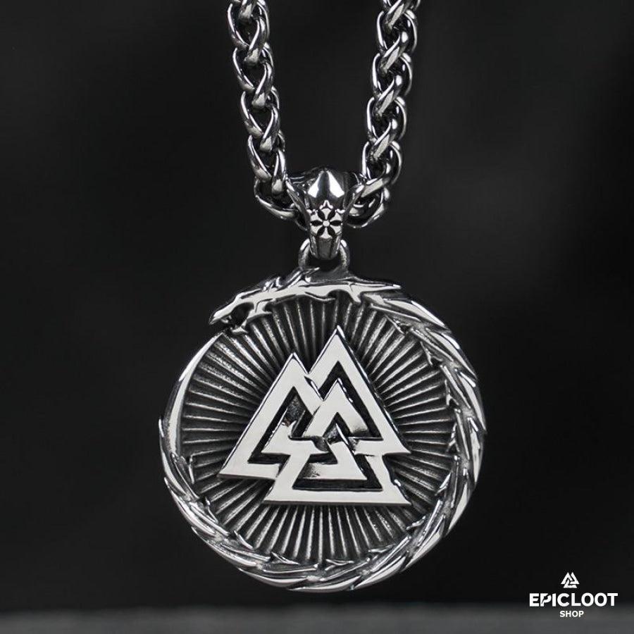 Jormungandr Dragon Valknut Neckalce