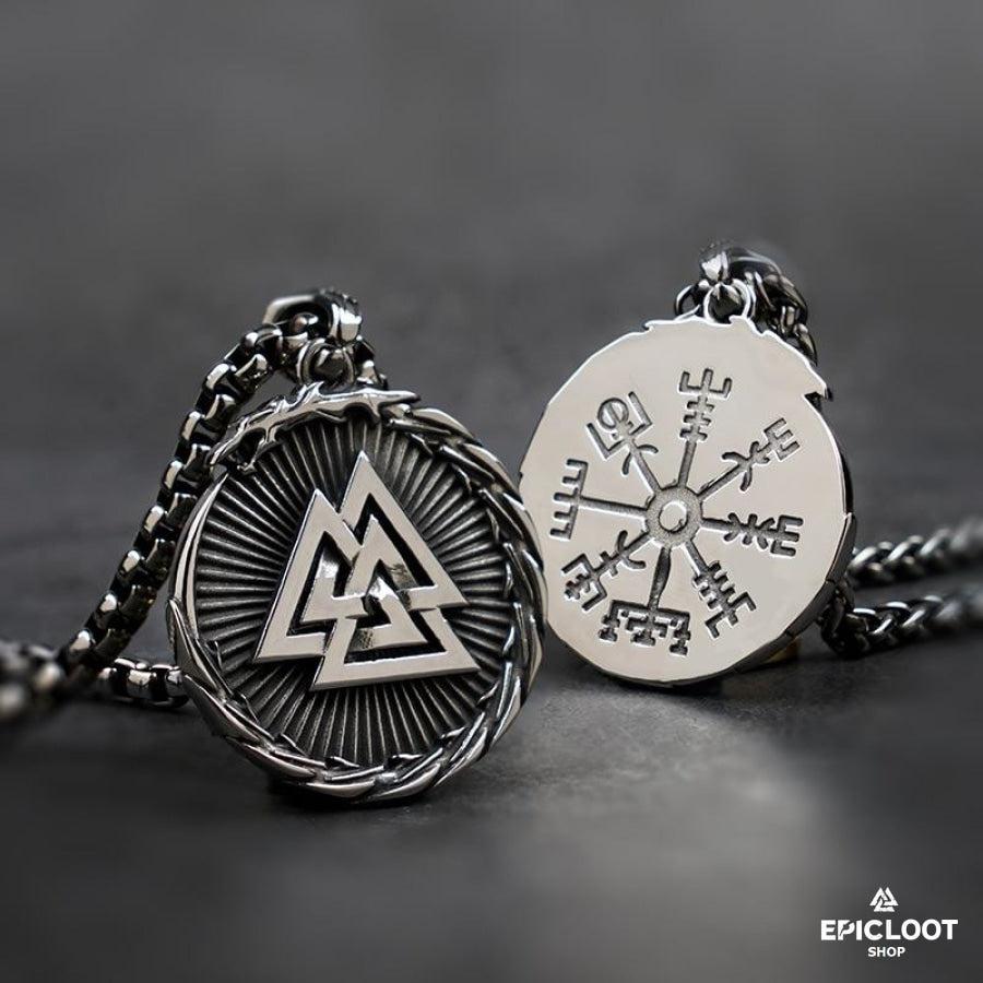 Jormungandr Dragon Valknut Neckalce