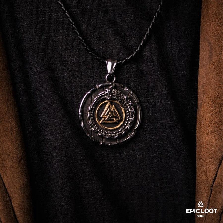 Jormungandr Surrounds Valknut Pendant