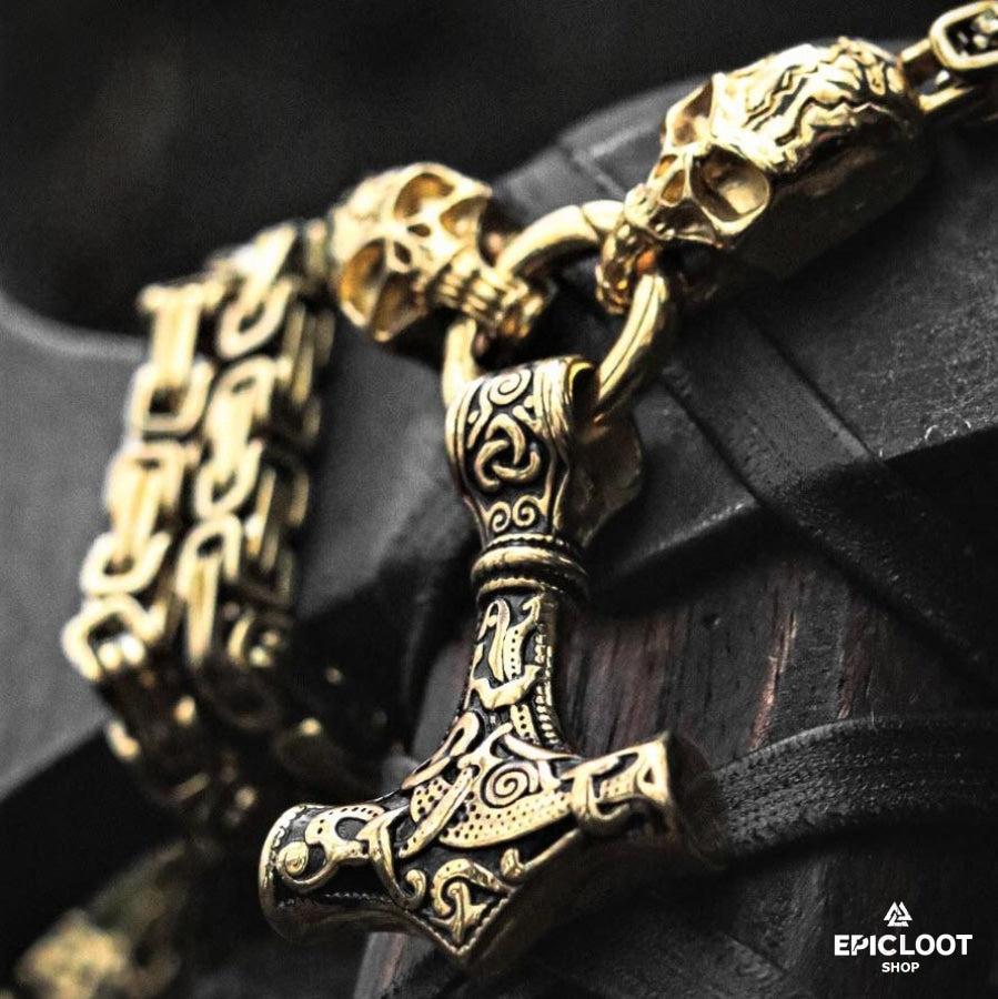 King Chain Skull & Mjolnir