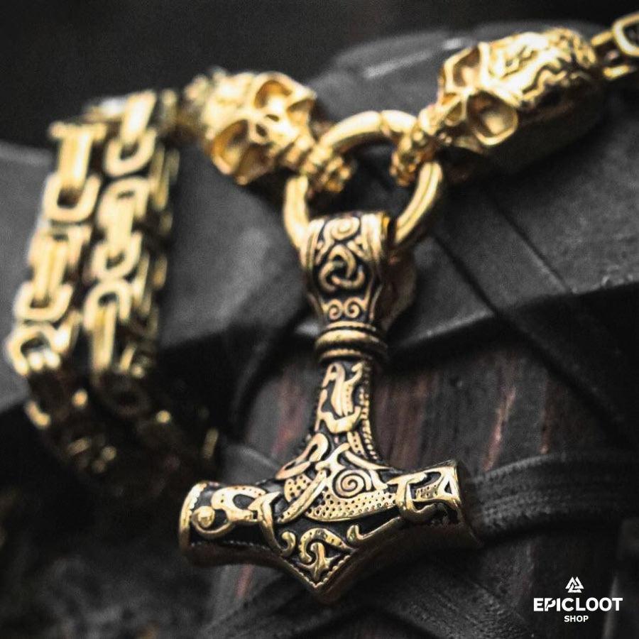 King Chain Skull & Mjolnir