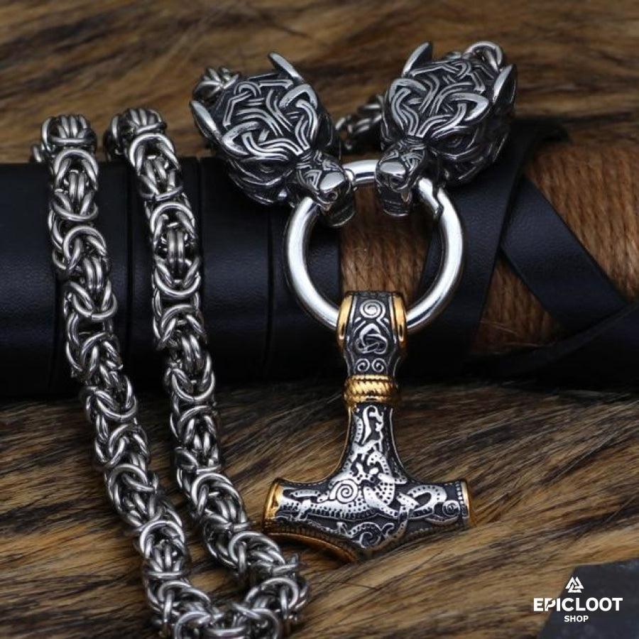 King chain with Decorated wolves