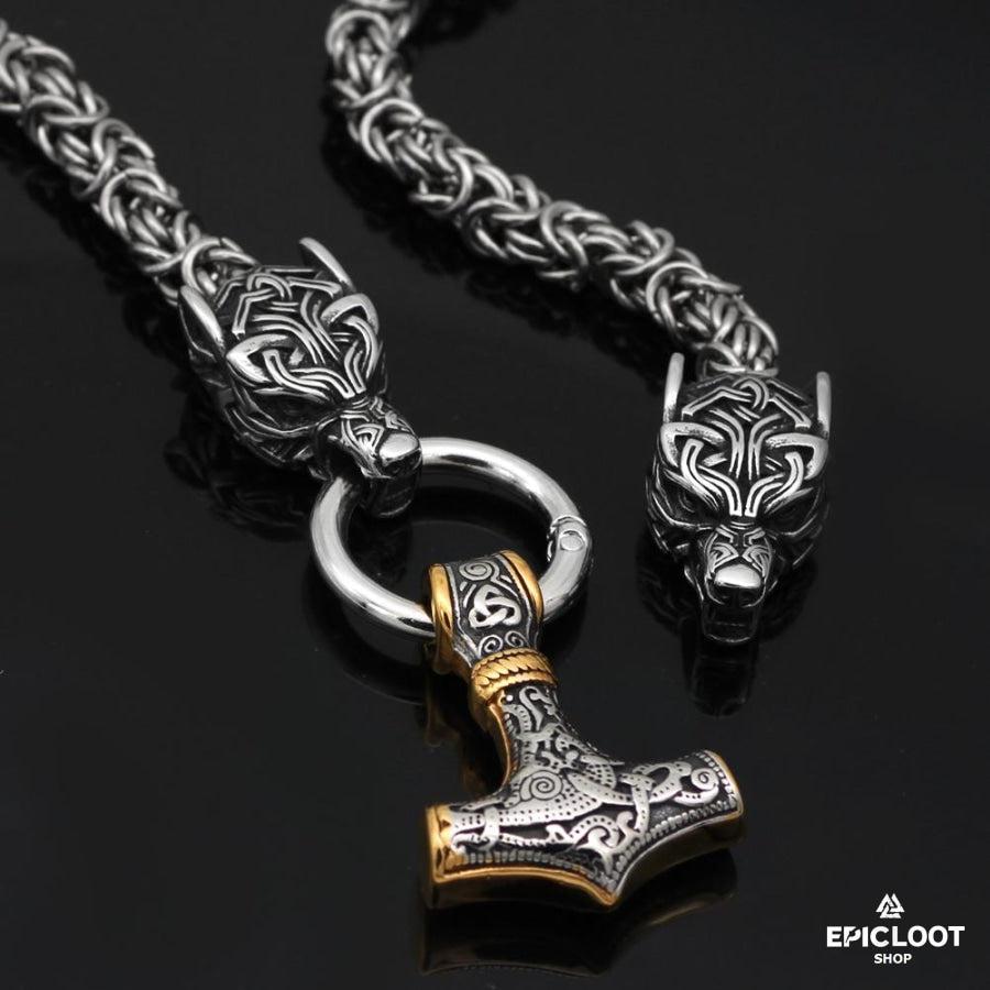 King chain with Decorated wolves