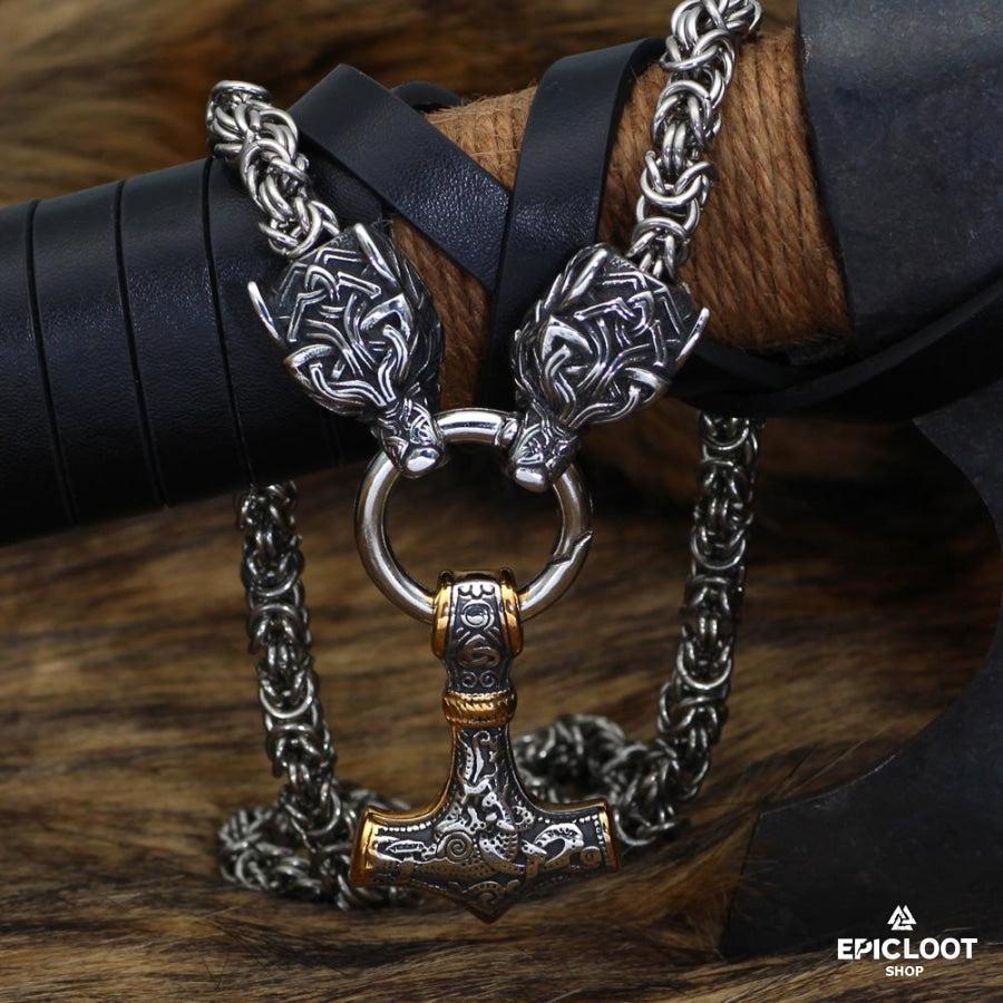 King chain with Decorated wolves