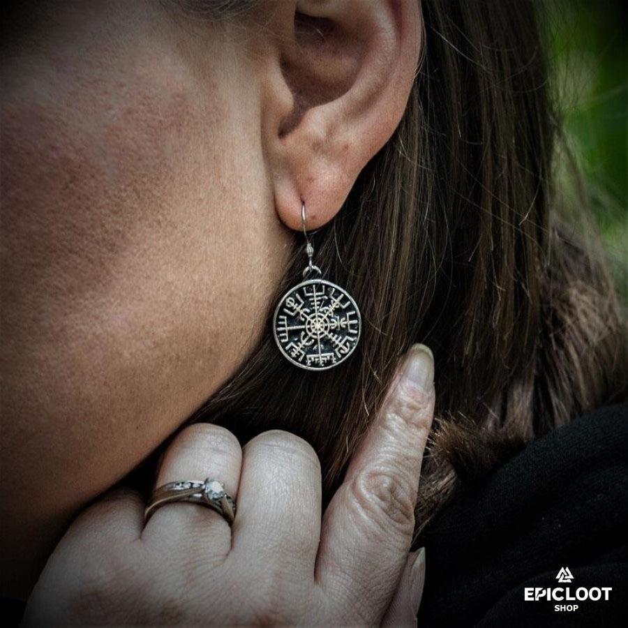 Nordic Compass Vegvisir Earring