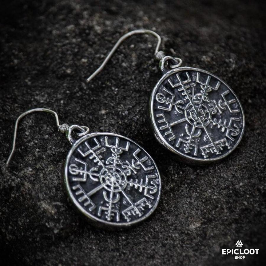 Nordic Compass Vegvisir Earring