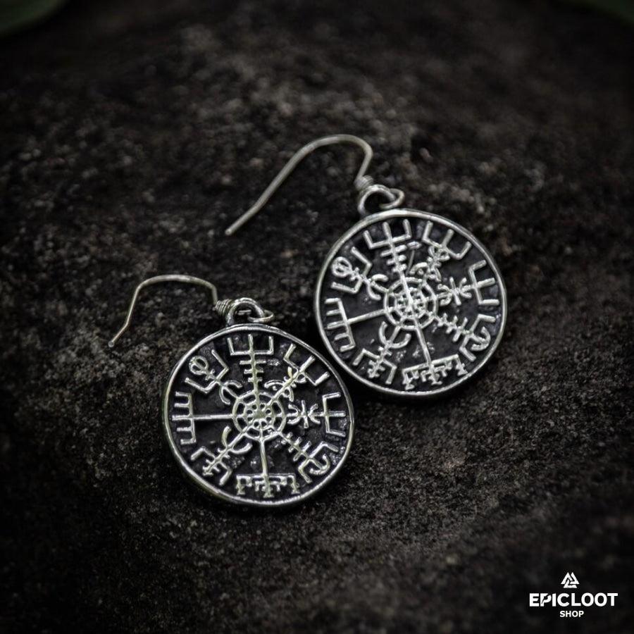 Nordic Compass Vegvisir Earring