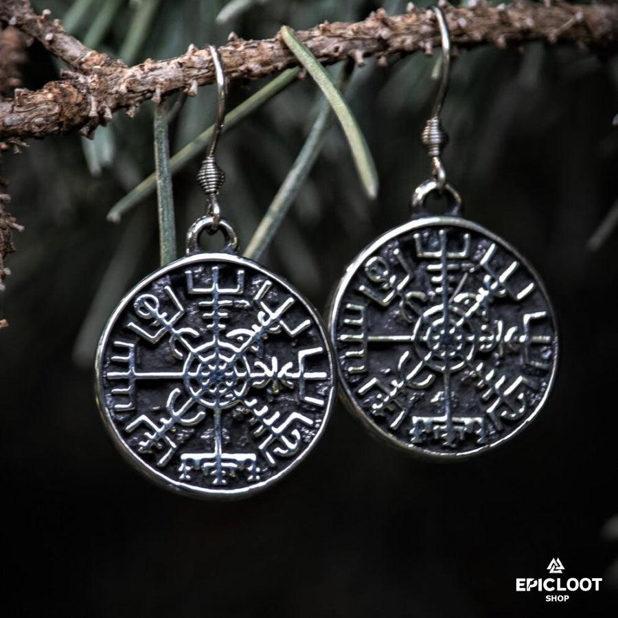 Nordic Compass Vegvisir Earring