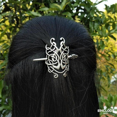 Fermaglio per Capelli con Ornamento Nordico