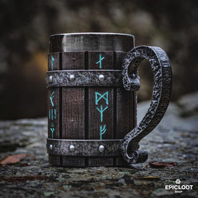 Nordic Rune Beer tankard