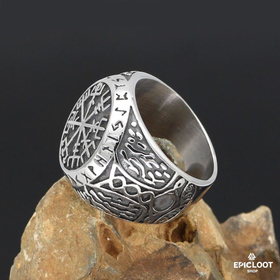 Nordic Runes Vegvisir Ring