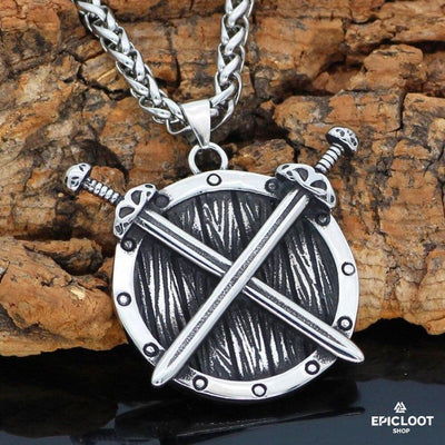 Collana Vichinga Nordica con Scudo e Spada