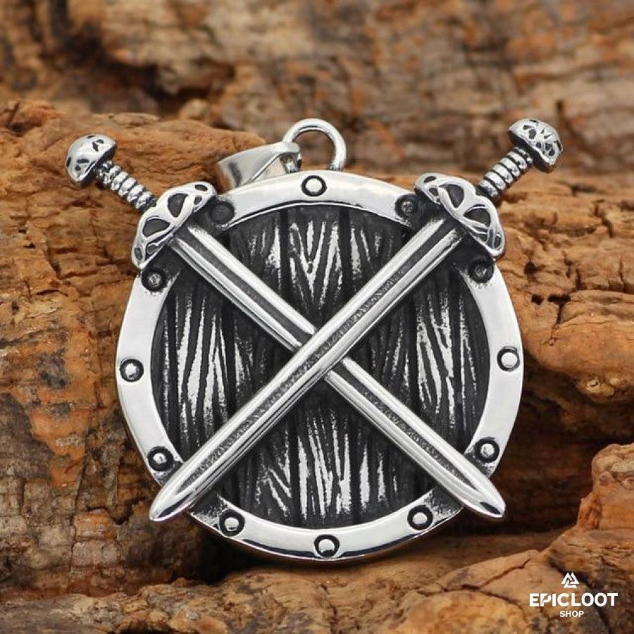 Nordic Viking Shield Sword Necklace