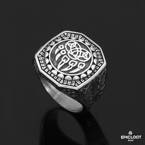 Anello Vichingo Nordico con Zampa di Lupo