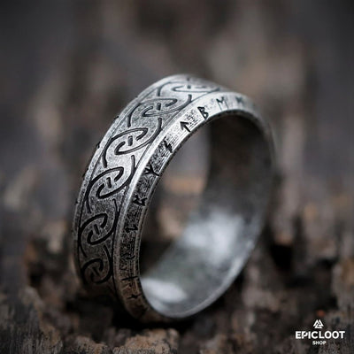 Norse Carving Viking Runes Ring