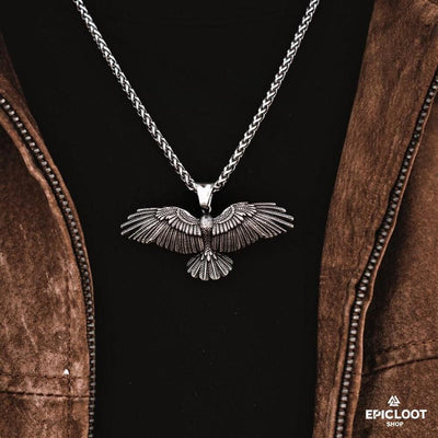 Collana Con Ciondolo Corvo Di Odino