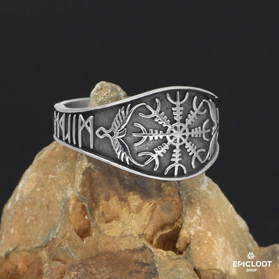 Odin's Ravens Helm of Awe Ring