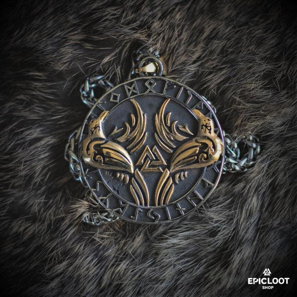 Nordic Viking Raven Axe Pendente Collana, Uomini Donne Nordic Viking Raven Axe Pendente Collana, Uomini Donne