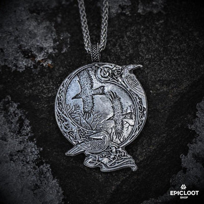 Odin's Ravens Pendant Neckalce
