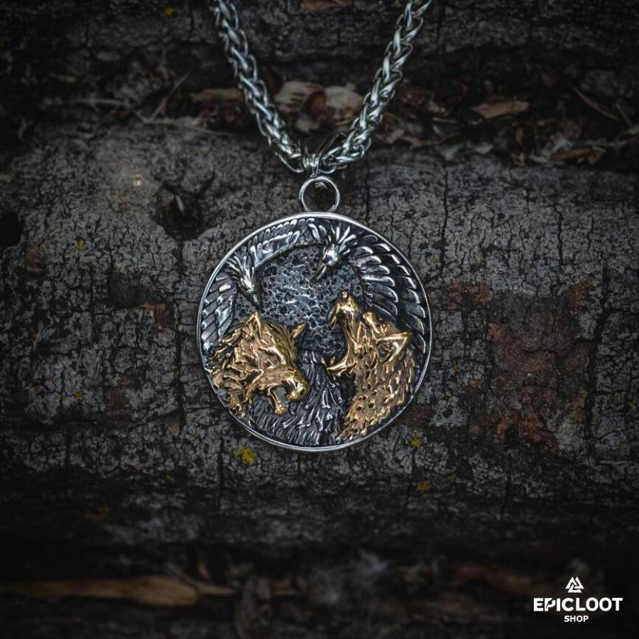 Odin's Wolves & Ravens Pendant