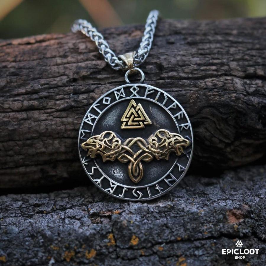 Odin's wolves Runic Necklace