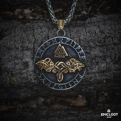 Odin's wolves Runic Necklace