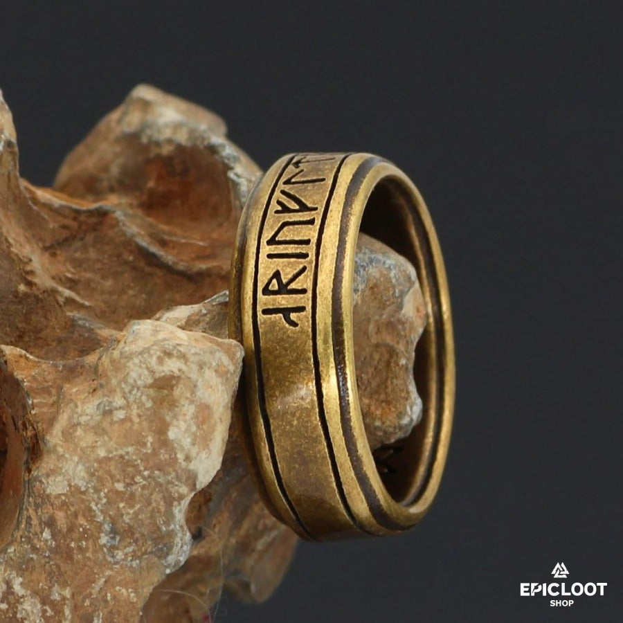 Runes Antique Gold Ring