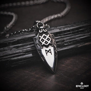 Gungnir-Speer-Halskette mit runenverziertem Pfeilspitzen-Anhänger