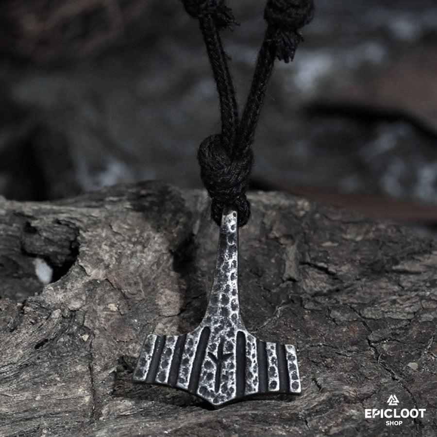 Runic Mjolnir Pendant Necklace
