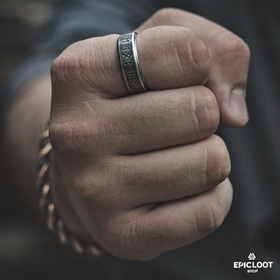 Runic Valknut Ring