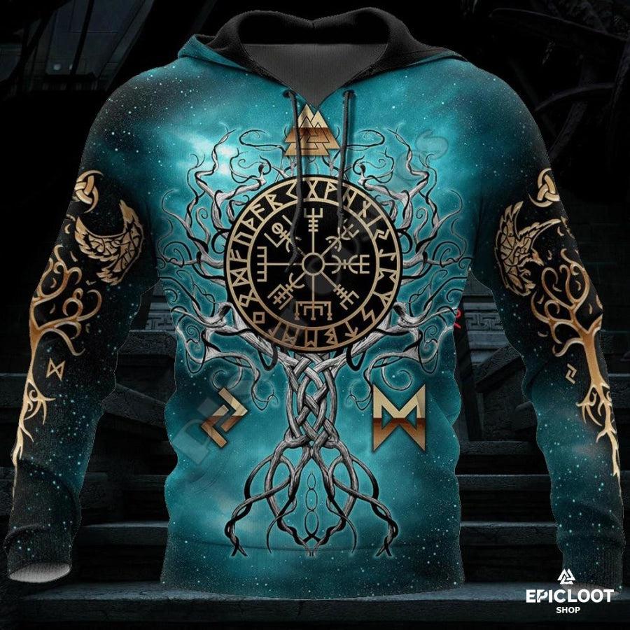 Runic Yggdrasil Vegvisir Hoodie
