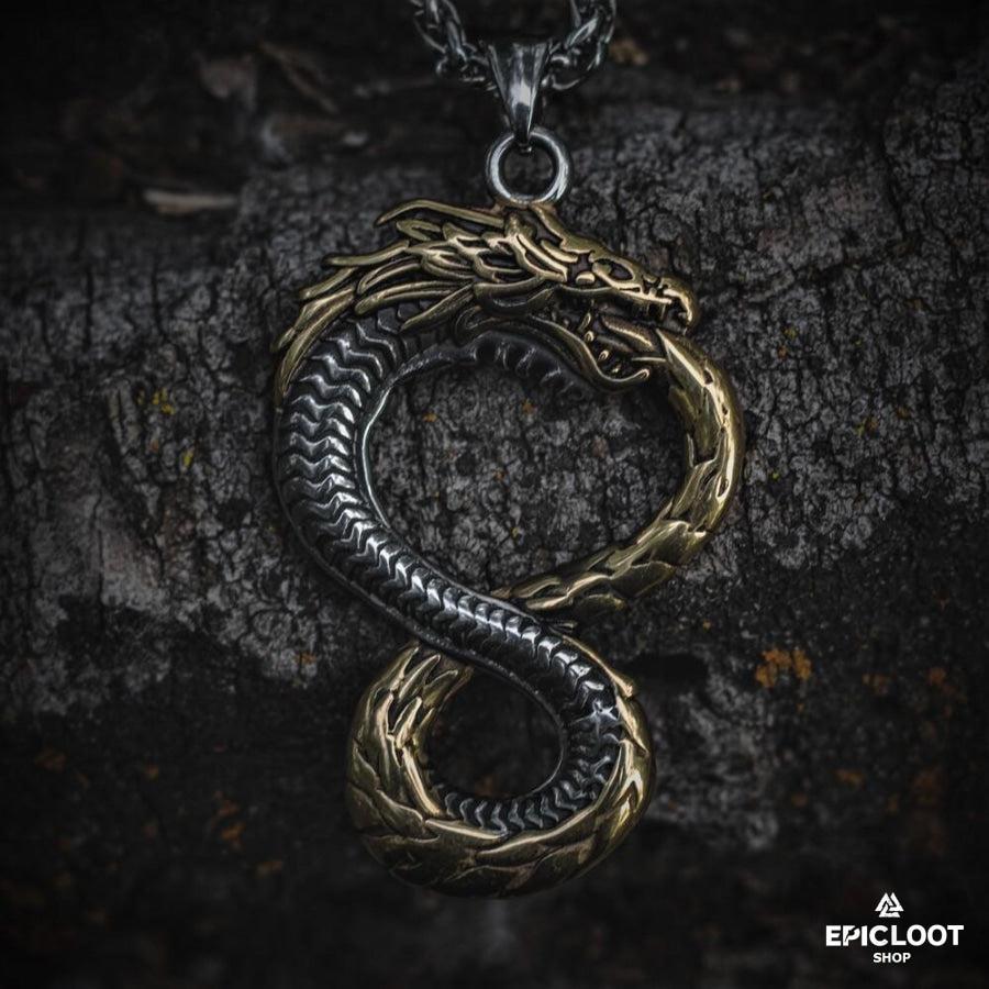 Silver-Gold Jormungandr Necklace