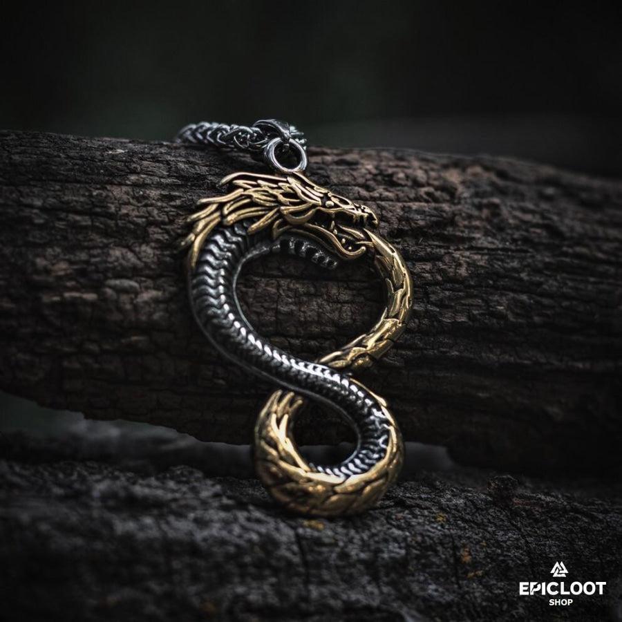 Silver-Gold Jormungandr Necklace