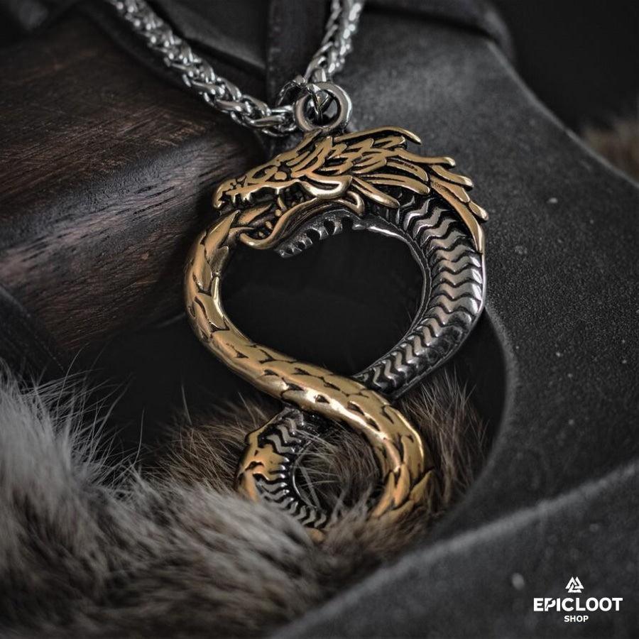 Silver-Gold Jormungandr Necklace