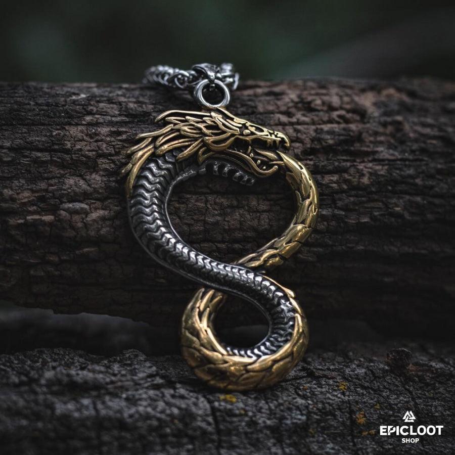 Silver-Gold Jormungandr Necklace