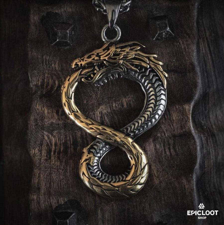 Silver-Gold Jormungandr Necklace
