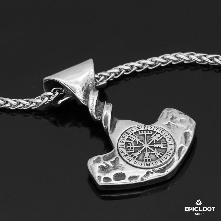 Thor hammer Vegvisir Mjolnir Necklace