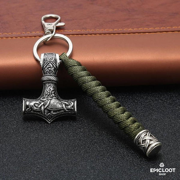 HAQUIL Viking Thor Hammer Keychain - Norse Mythology Keyring Accessory
