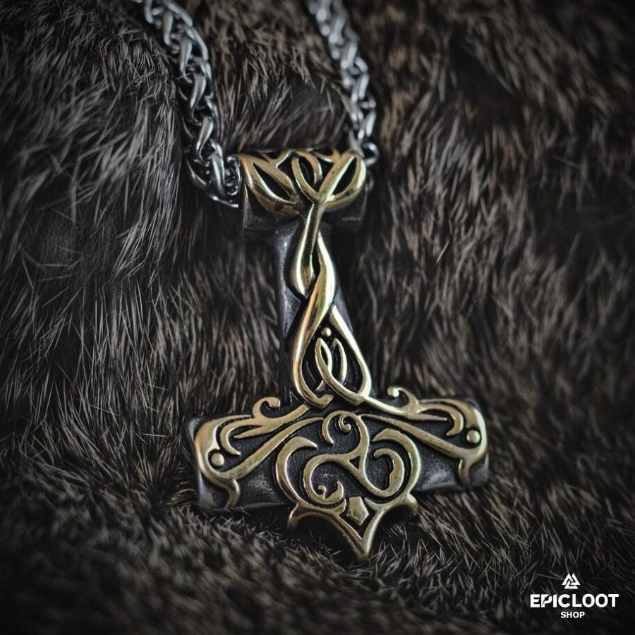 Thor's Hammer Mjolnir with Celtic Carving