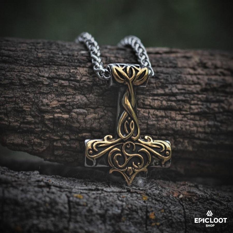 Thor's Hammer Mjolnir with Celtic Carving